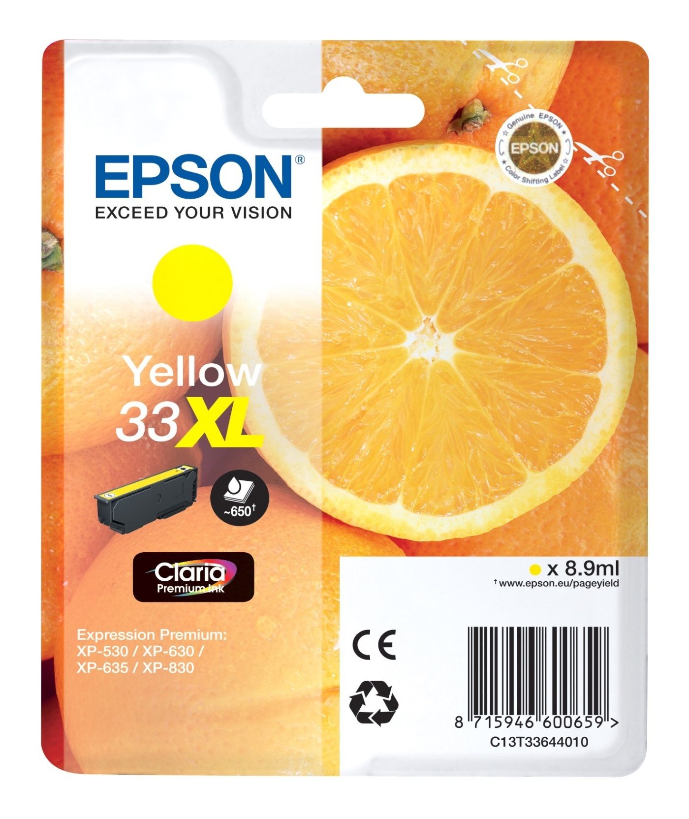 Epson-33XL-amarillo-tinta-original