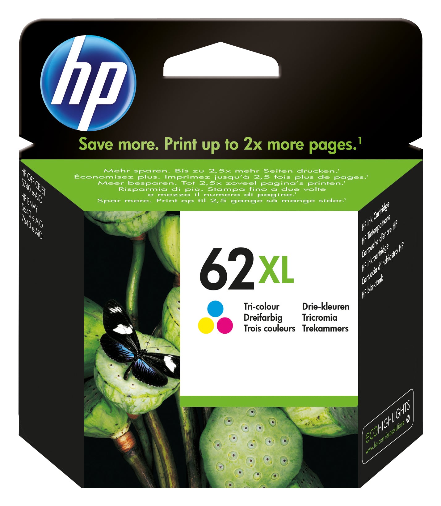 TINTA ORIGINAL HP 62XL COLOR