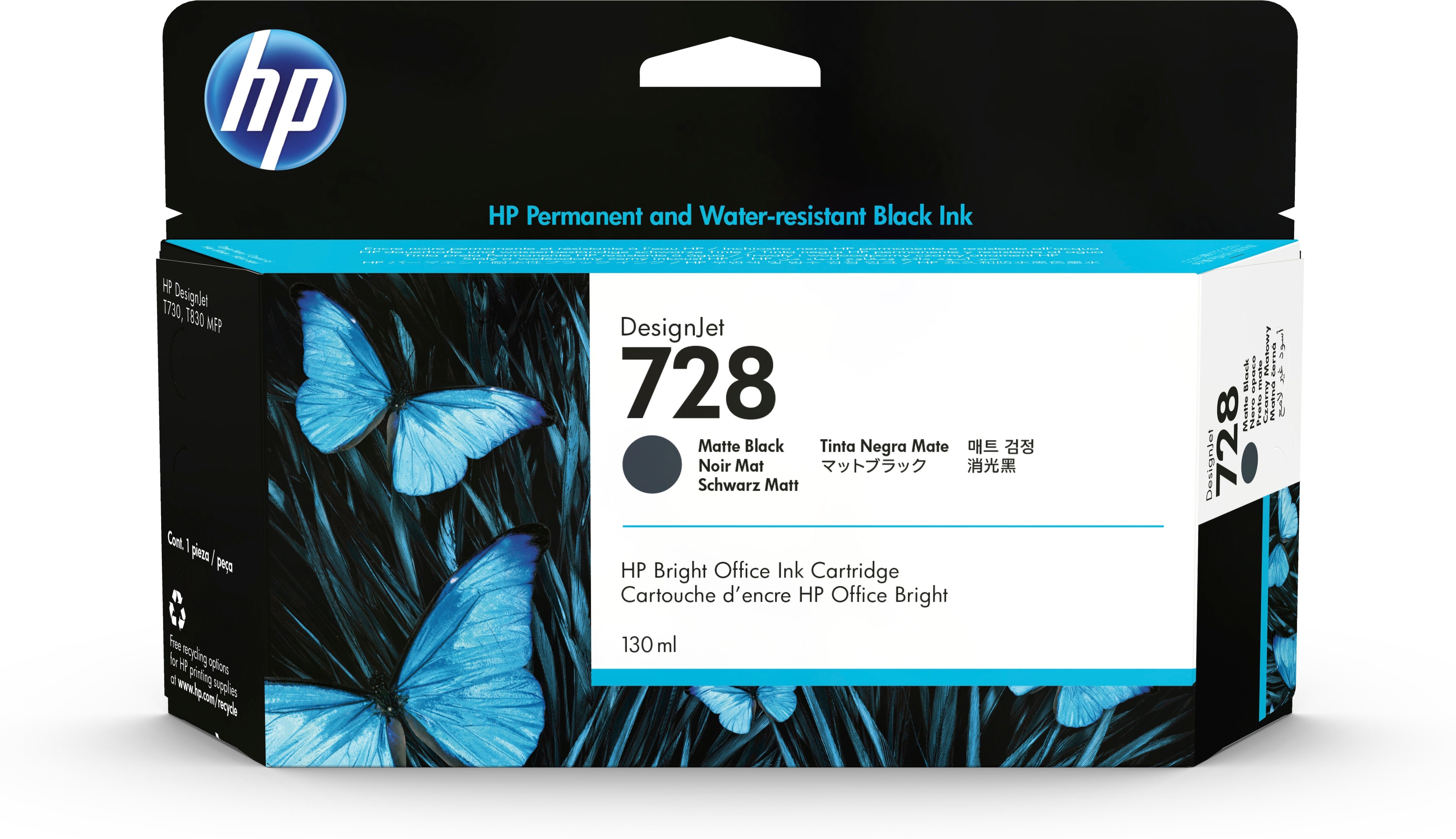 TINTA ORIGINAL HP 728 NEGRO MATE