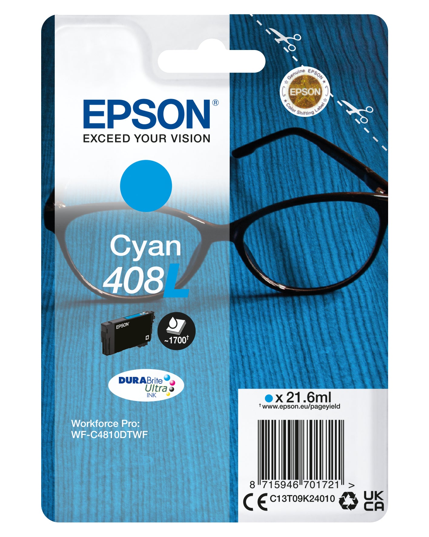 TINTA ORIGINAL EPSON 408L CIAN