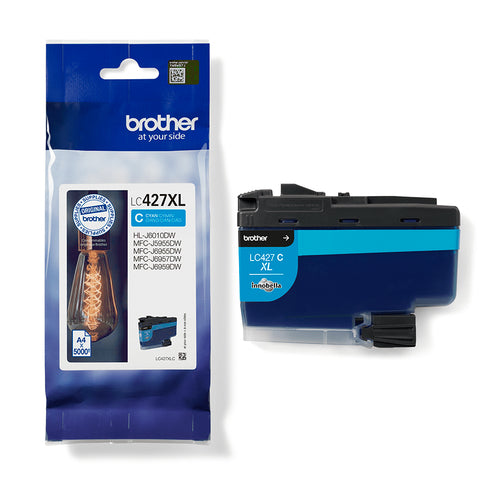 TINTA BROTHER ORIGINAL LC427XLC CIAN (5.000 copias aprox.)