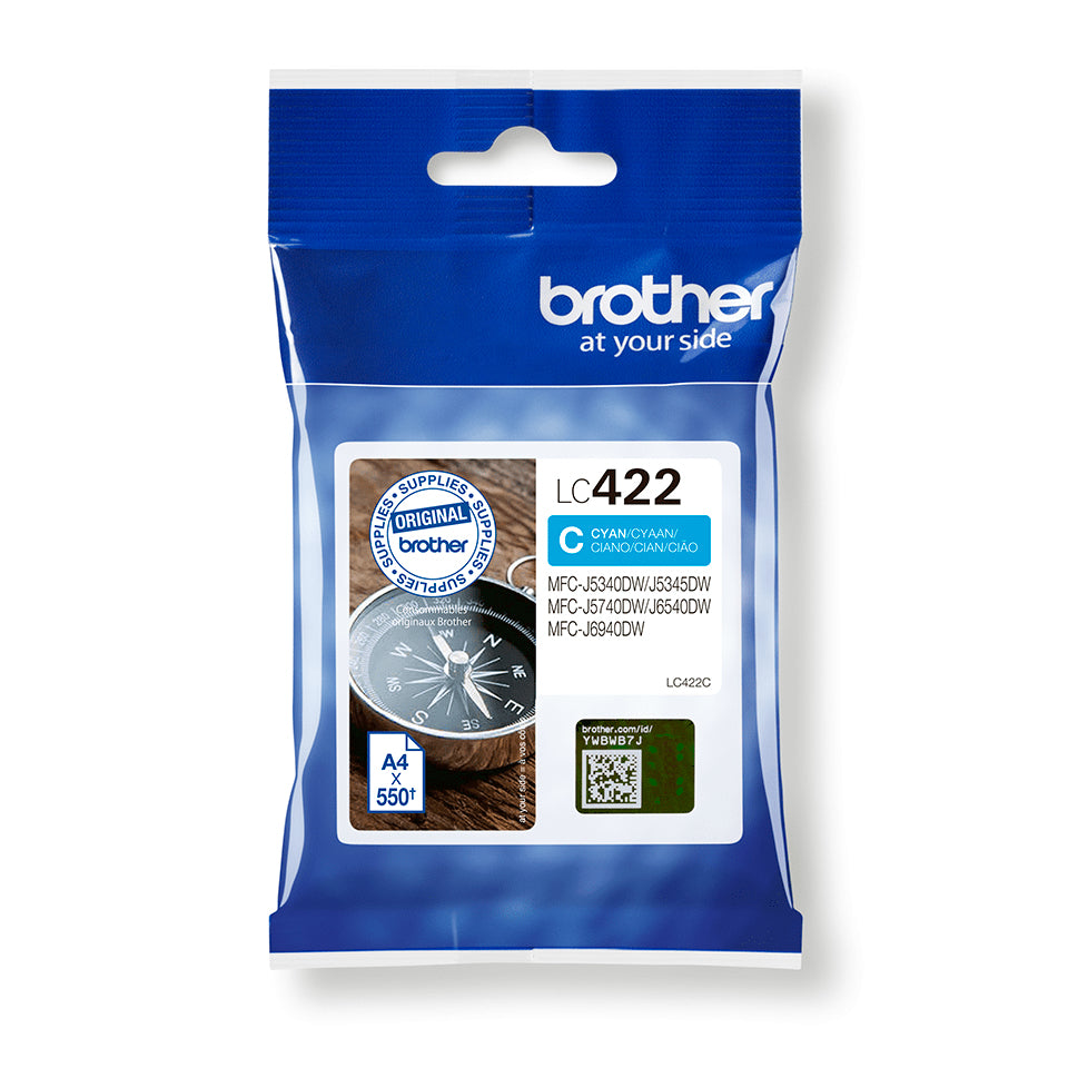 TINTA ORIGINAL BROTHER LC422C CIAN