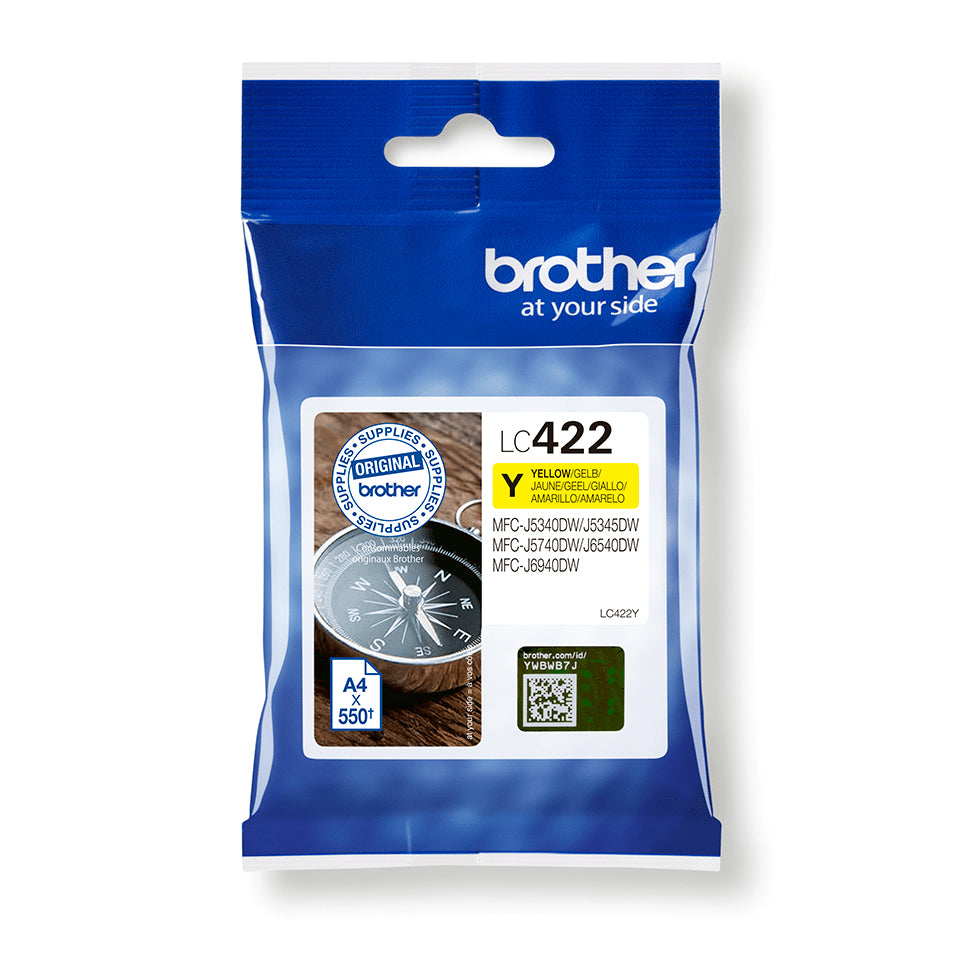 TINTA ORIGINAL BROTHER LC422Y AMARILLO