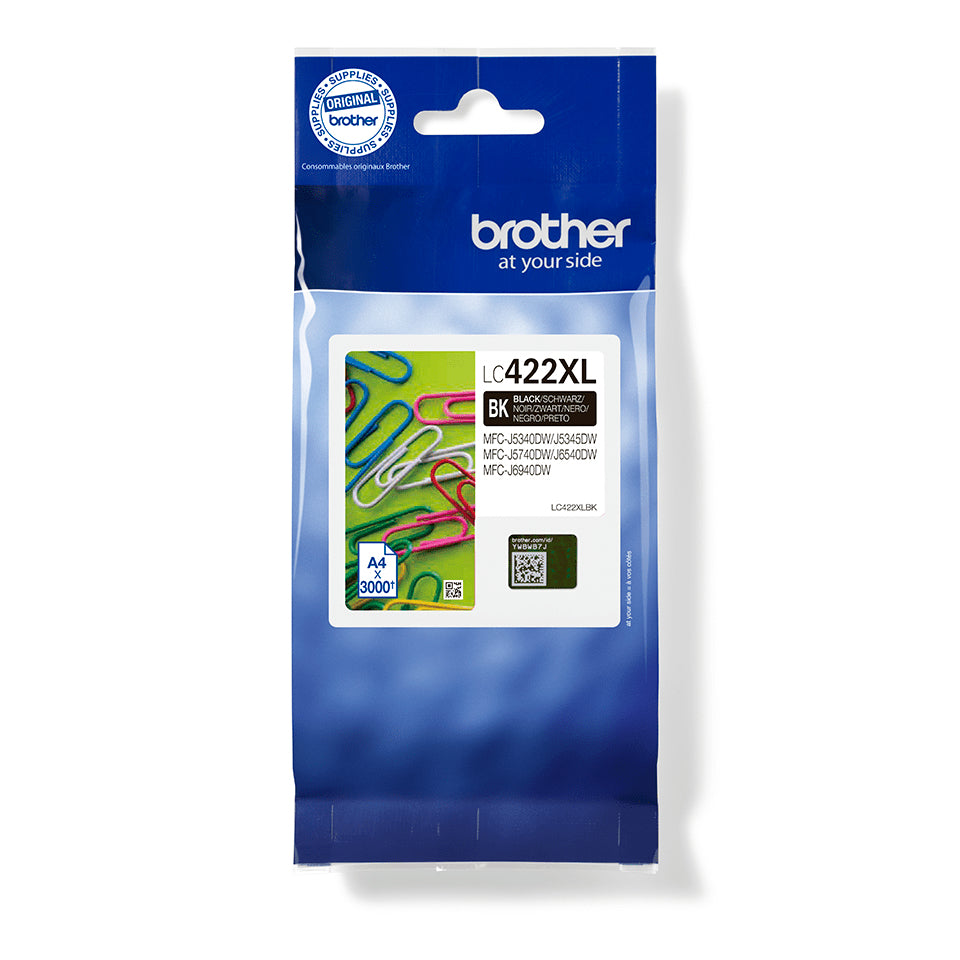 TINTA ORIGINAL BROTHER LC422XLBK NEGRO (3.000 págs)
