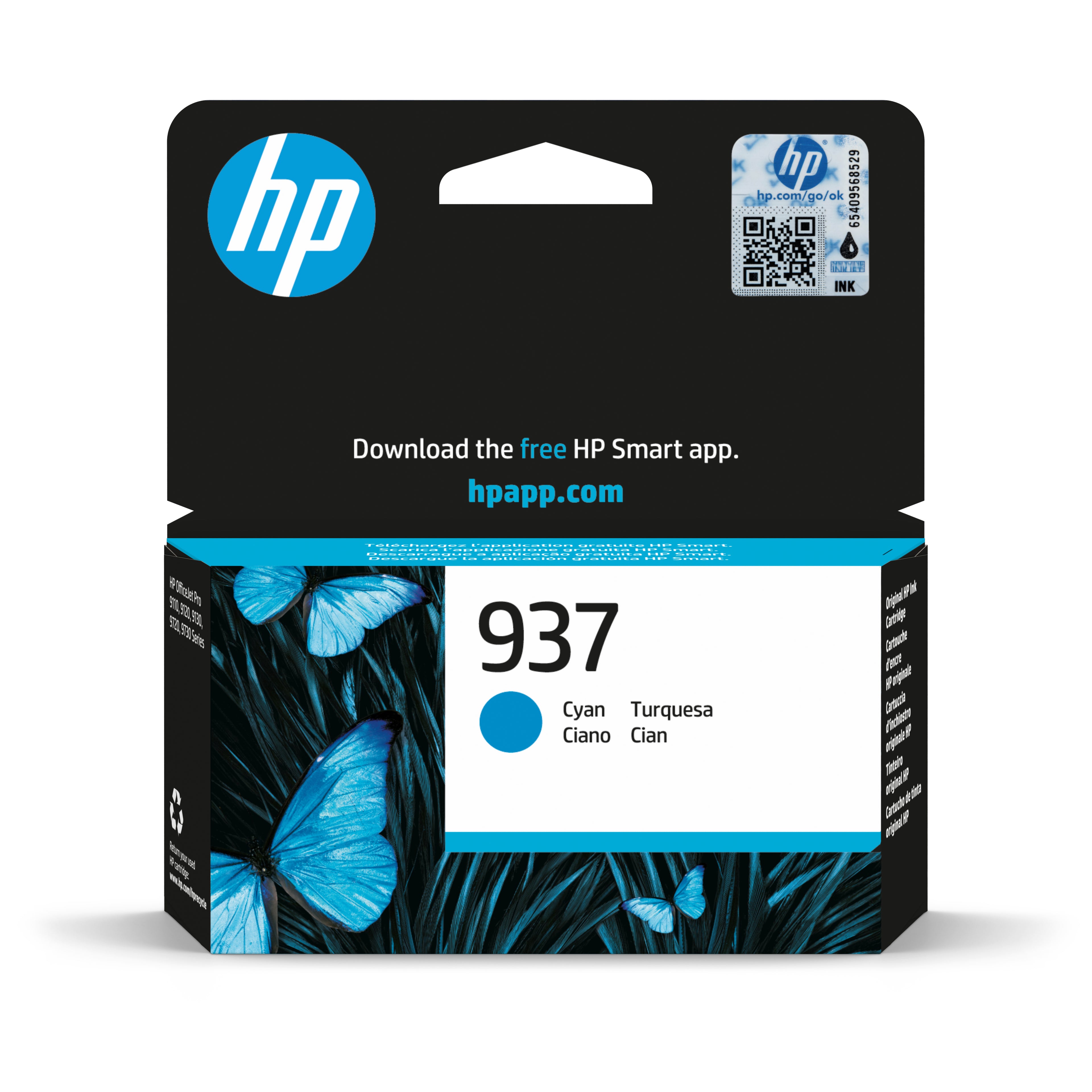 TINTA ORIGINAL HP 937 CIAN (~800 copias)