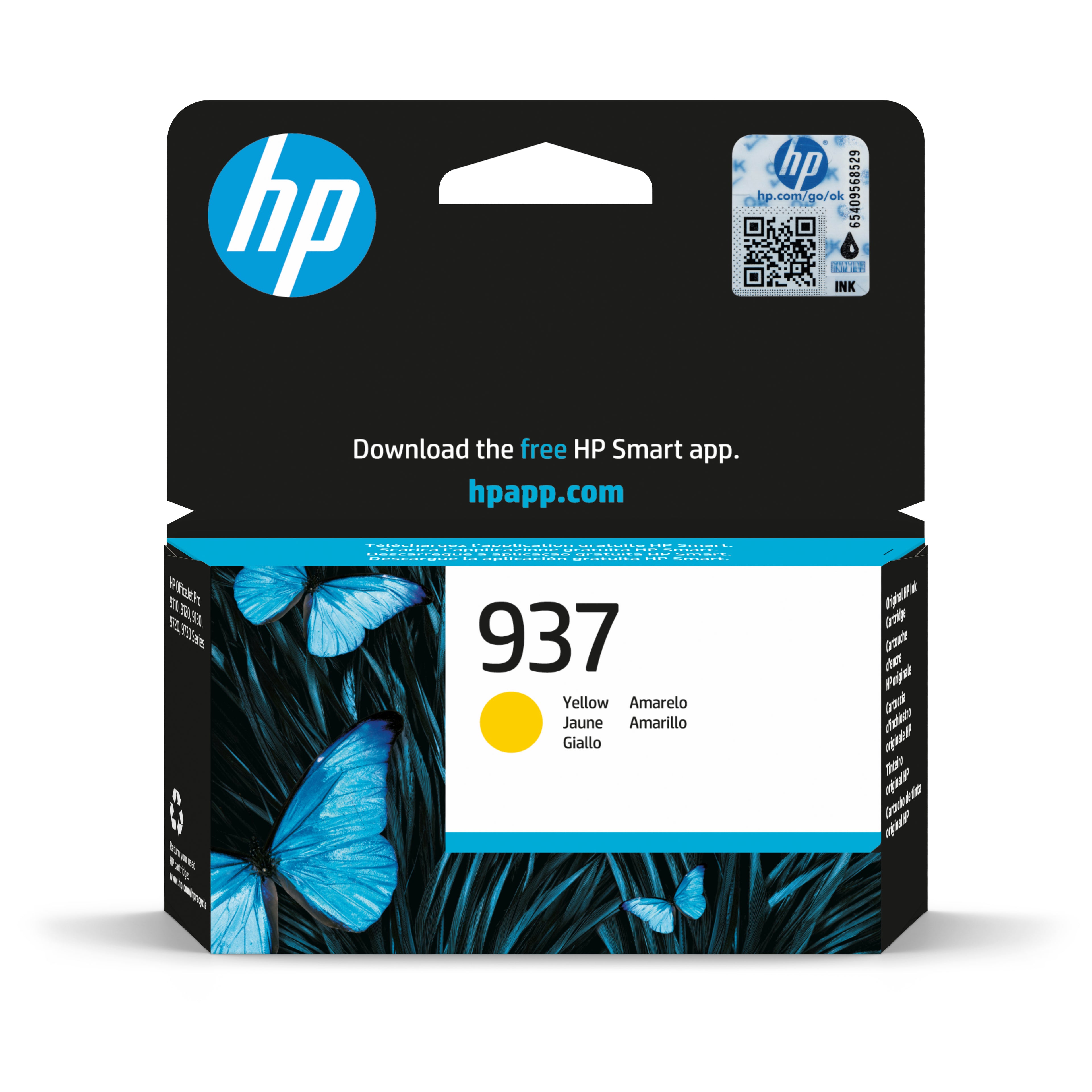 TINTA ORIGINAL HP 937 AMARILLO (~800 copias)