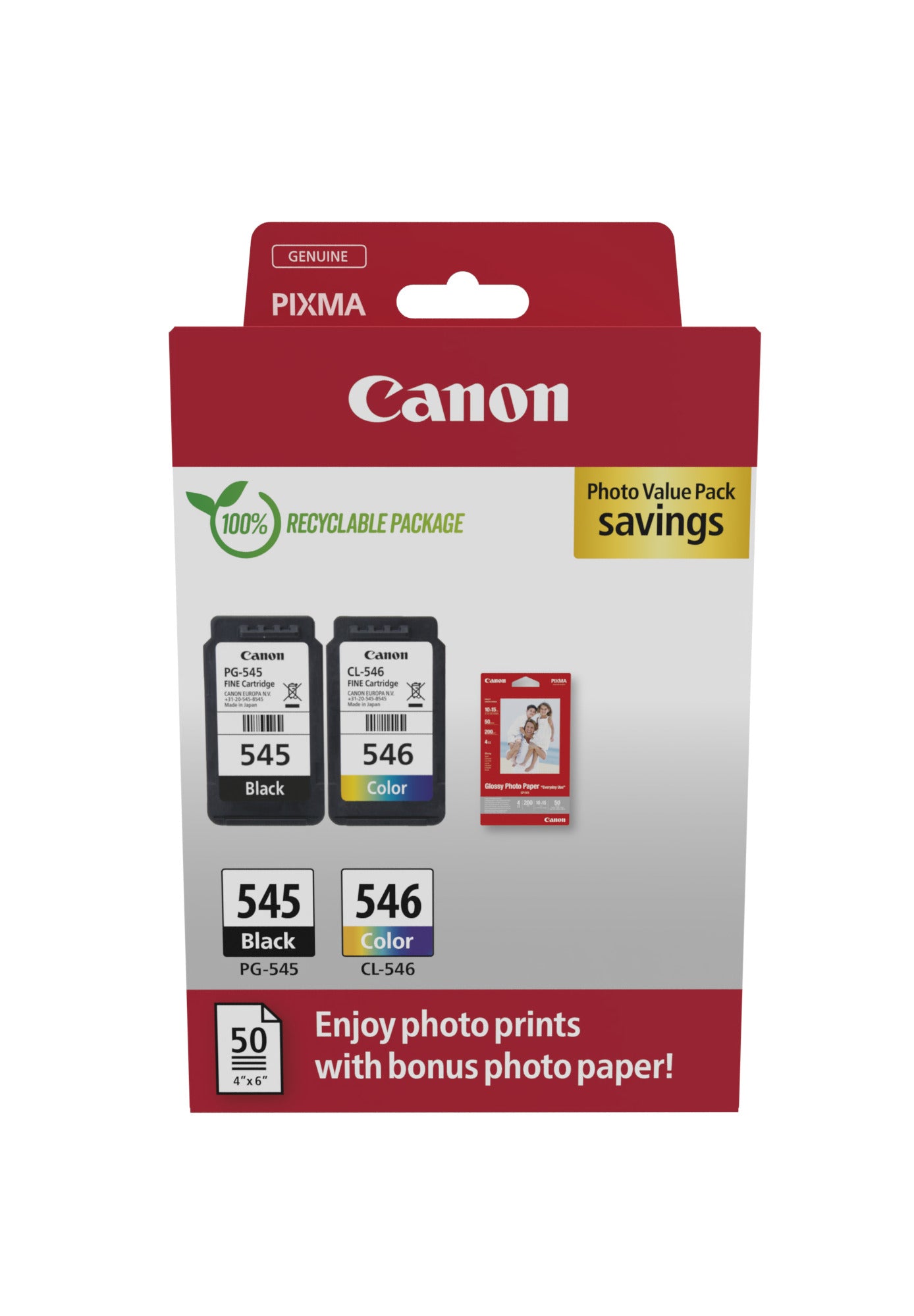 PACK TINTA ORIGINAL CANON PG-545/CL-546