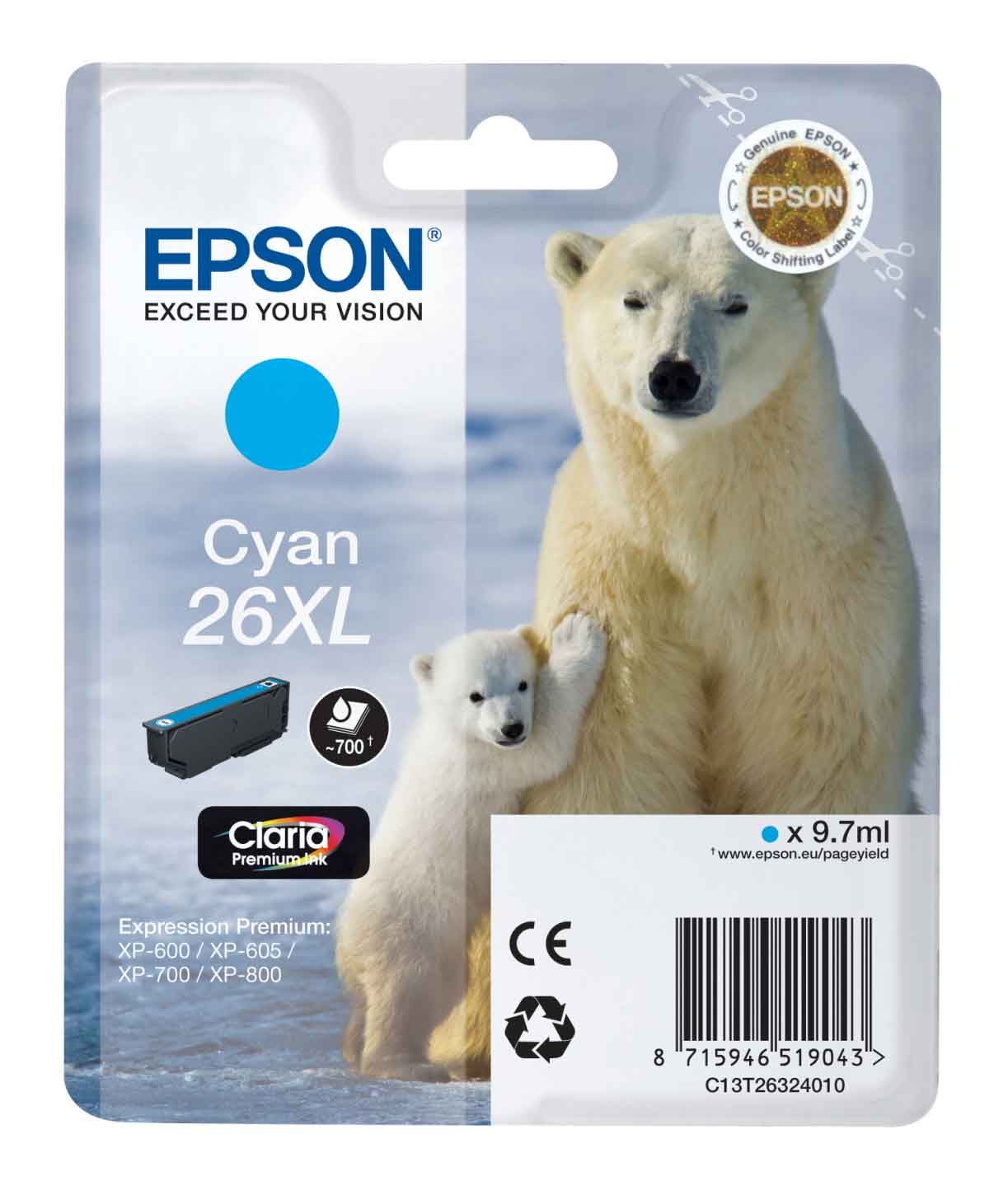 Epson-26Xl-Cian-tinta-original